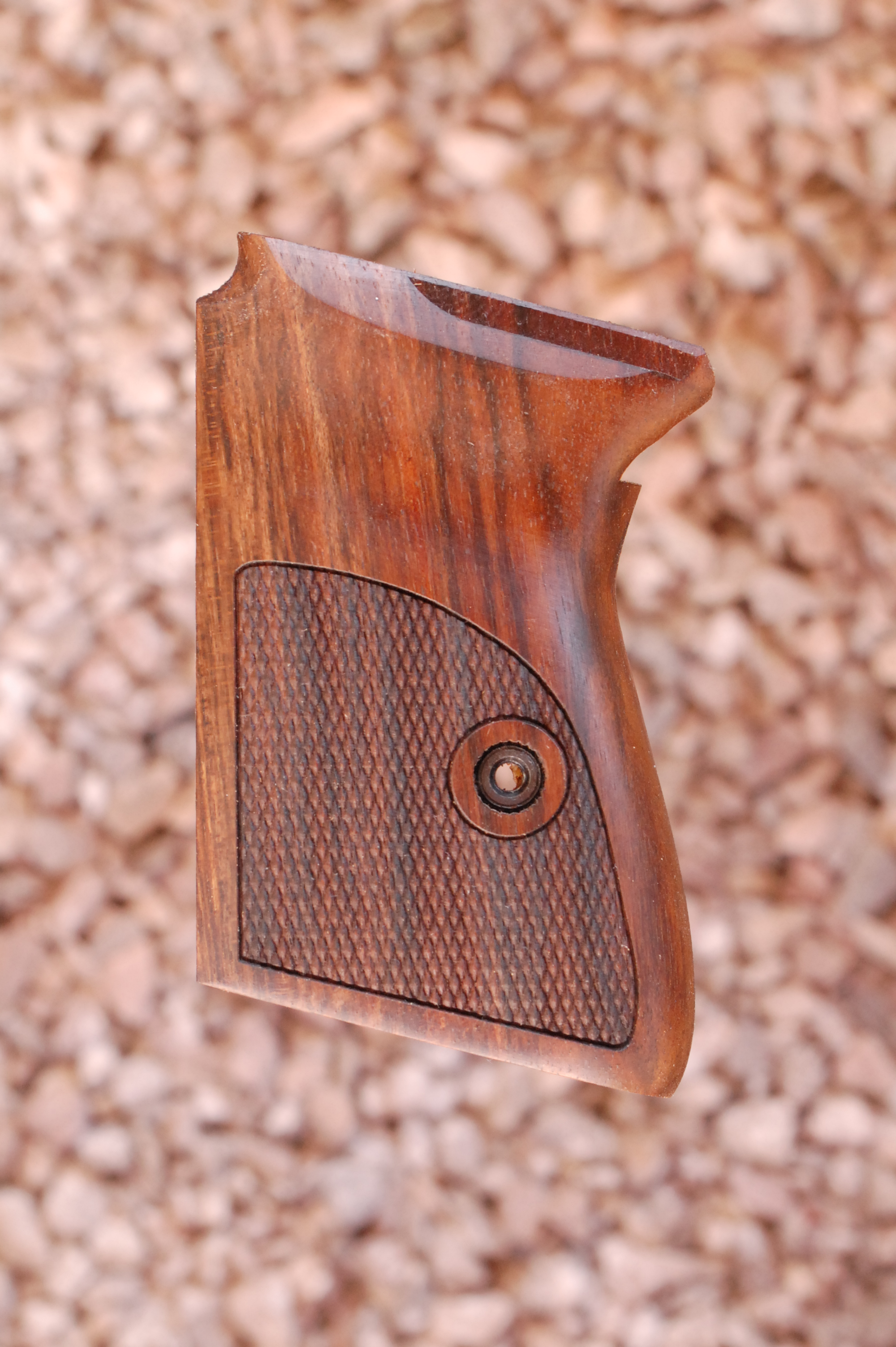 WALTHER PPK WALNUT WOOD GRIP FIT GERMAN & SMITH & WESSON WITH SCREW 